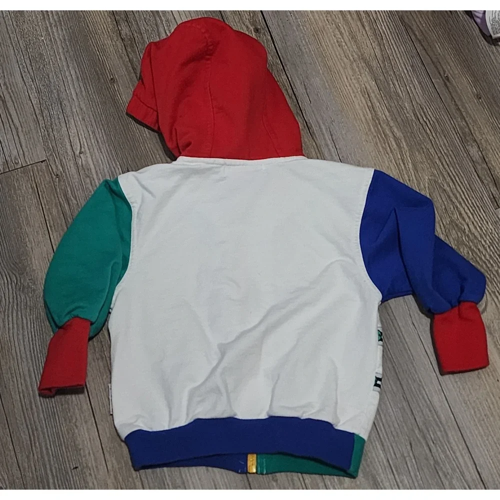 Gymboree Kids Rainbow Color Block Baseball‎ Jacket Hooded Full Zip X-Small